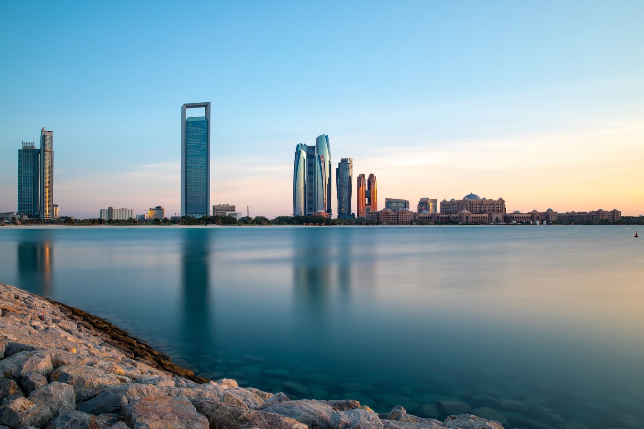 Towers along the Abu Dhabi Corniche, the mainland market